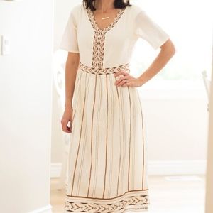 Roolee Polagram Midi Embroidered Dress